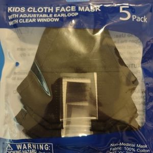 Face Masks 5 pack -- Children/Youth--NEW